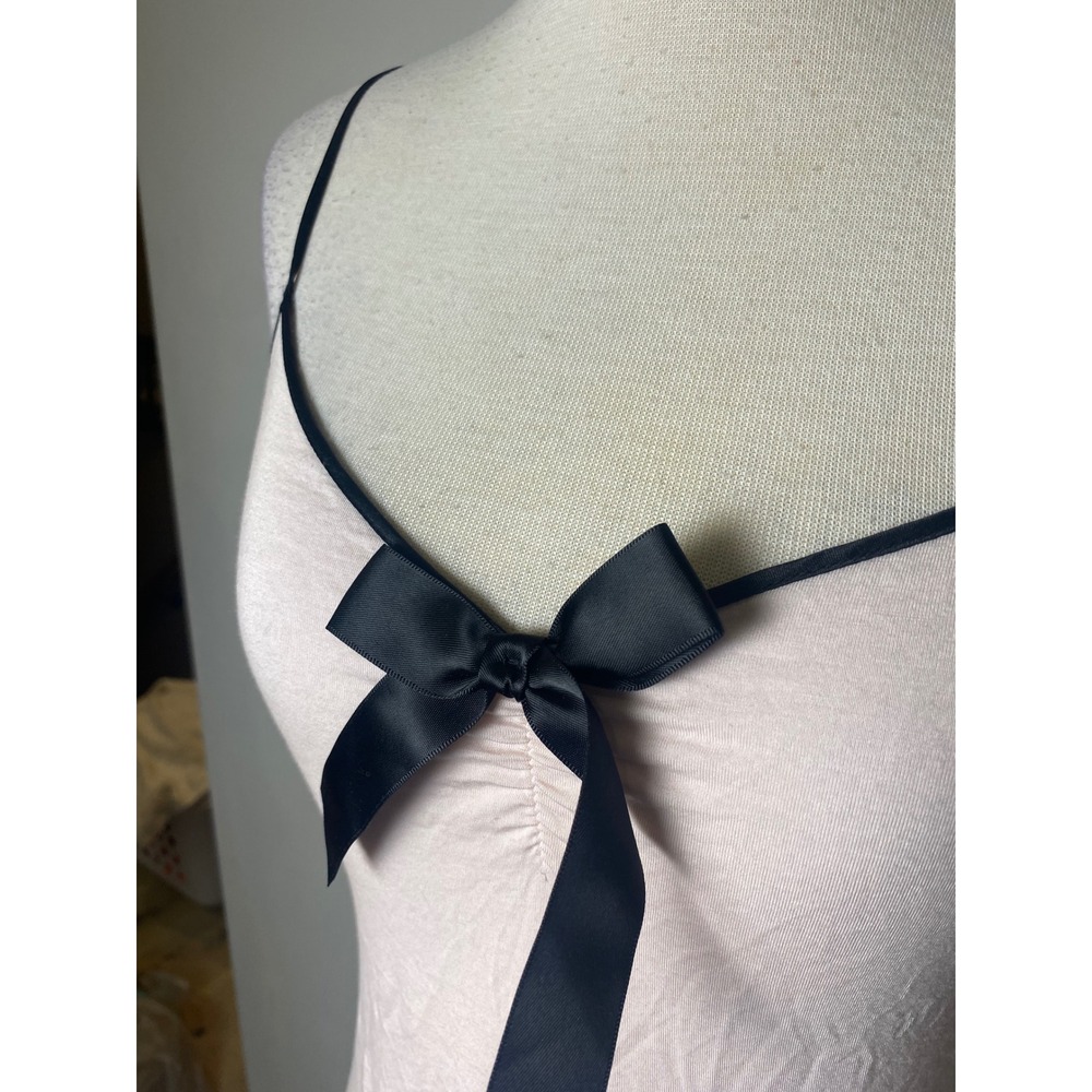 Victoria's Secret Pink Camisole Top Black Bow Accent Adjustable Straps Size M - Picture 2 of 8